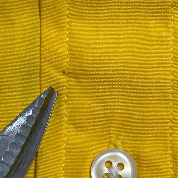 Vintage Ralph Lauren Yellow Short Sleeve Button-Up Shirt Size XL Navy Pony - Picture 7 of 8